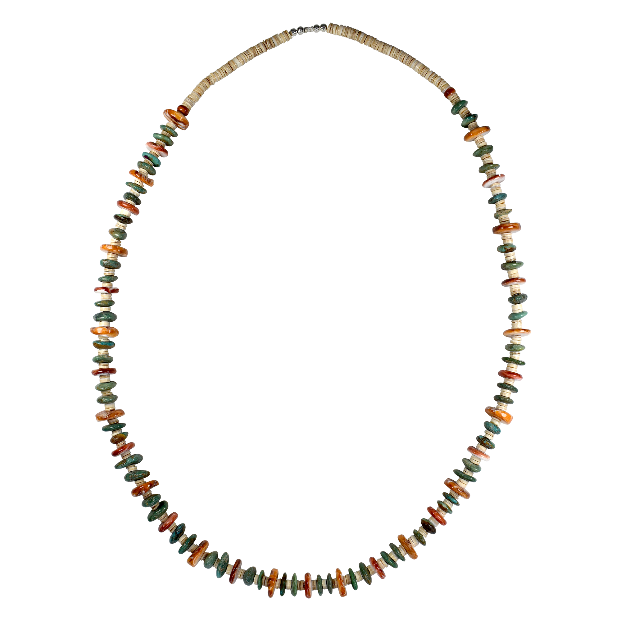 Spiny Oyster and  Necklace with Heishi Beads