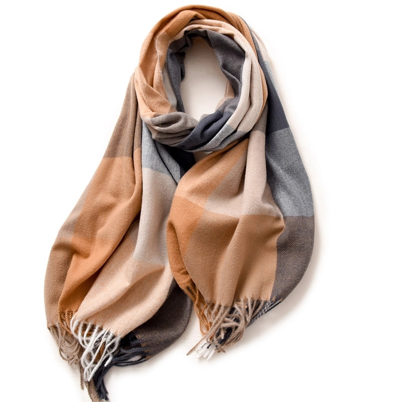 Women's Minimalist Color Block Polyester Printing Scarf