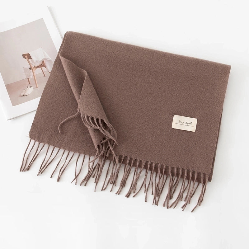 Women's Sweet Solid Color Polyester Scarf
