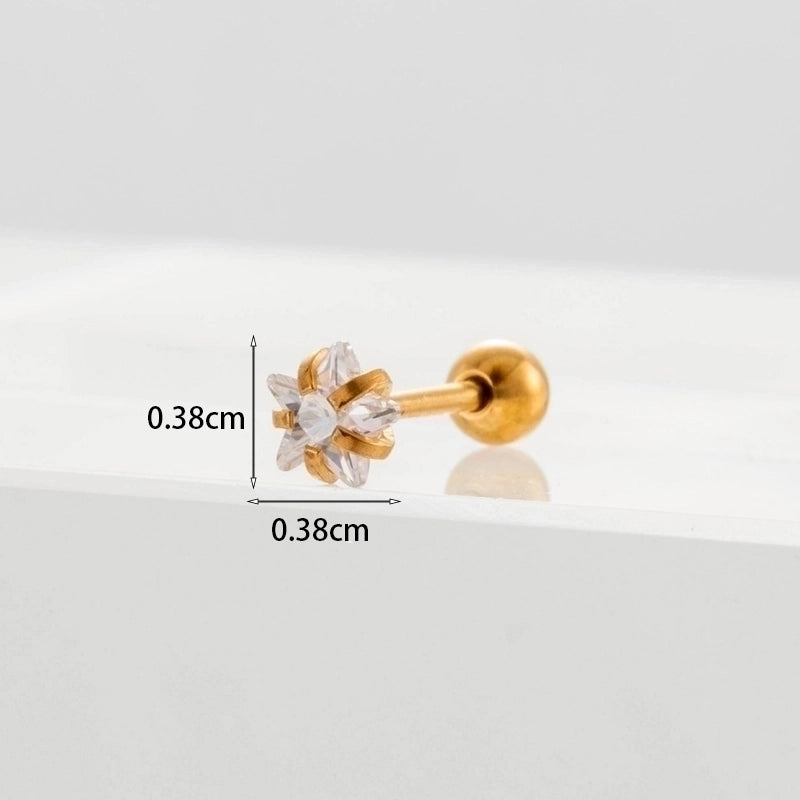 Ear Cartilage Rings & Studs Geometric Copper Plating Artificial Gemstones