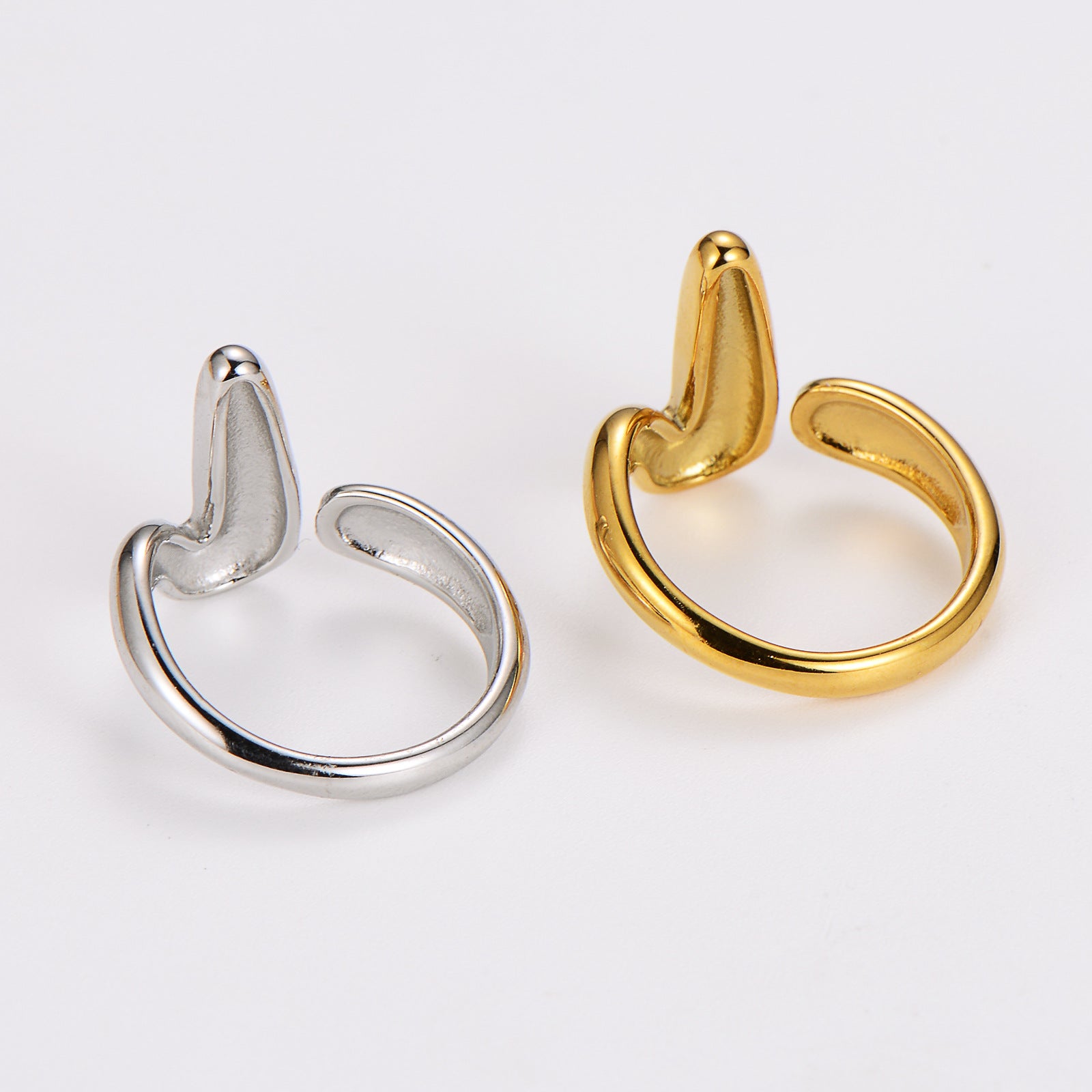 Aml Stainless Steel Fashion Popular V-Shaped Open Ring Female Fashion Versatile Ring