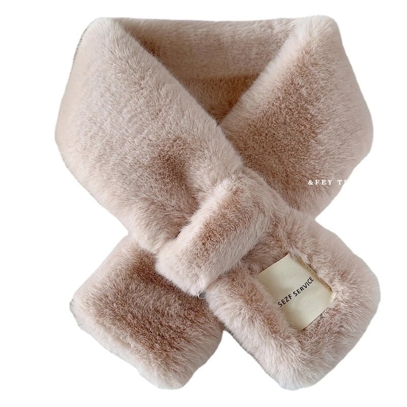 Women's Minimalist Solid Color Imitation Fur Polyester Winter Scarves
