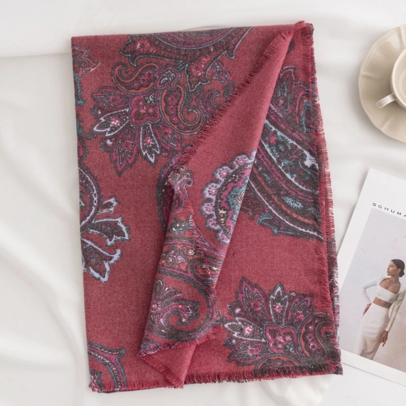 Women's Vintage Style Cashew Nuts Polyester Tassel Scarf