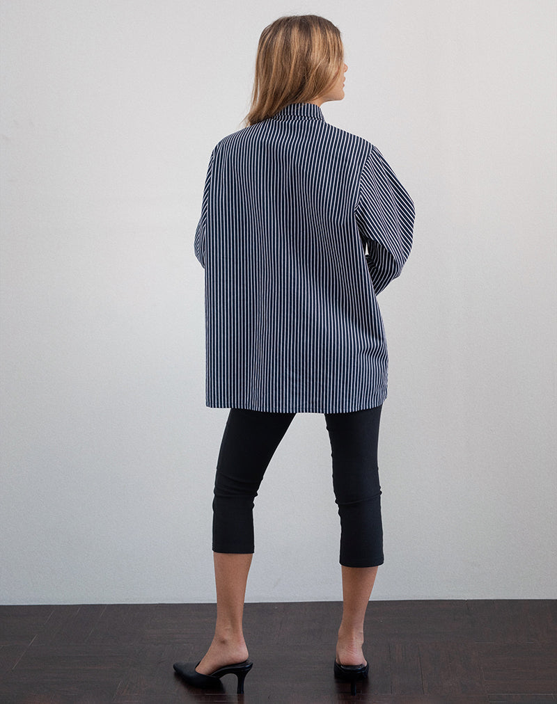 Turner Shirt in Mono Stripe Navy