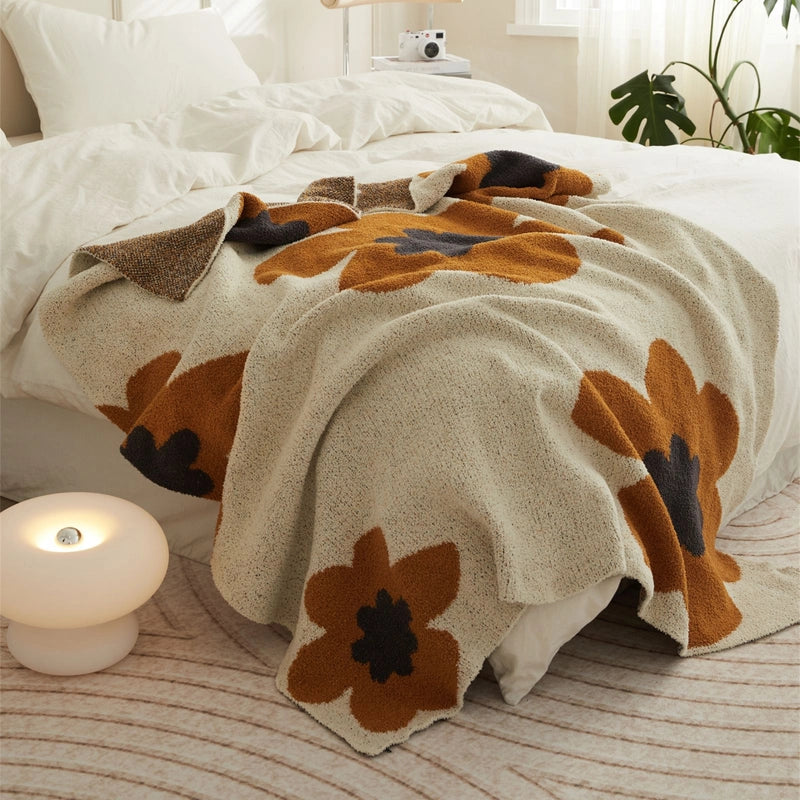 Knitted Velvet Blanket SUNFLOWER Nap Blanket Single Leisure Woolen Blanket Blanket Sofa Air Conditioning Blanket