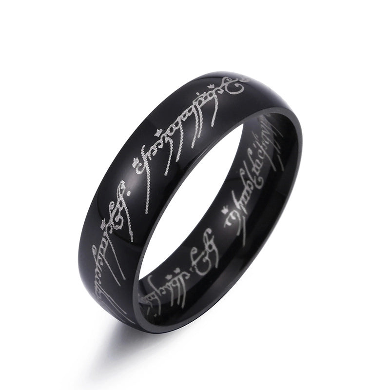 Fashion Letter 201 Stainless Steel Gold Plated Plating Rings