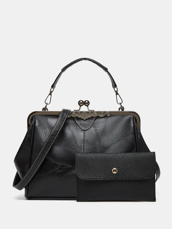 Women's Medium Pu Leather Solid Color Fashion Dumpling Shape Buckle Crossbody Bag