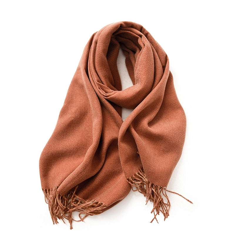 Women's Minimalist Solid Color Polyester Scarf