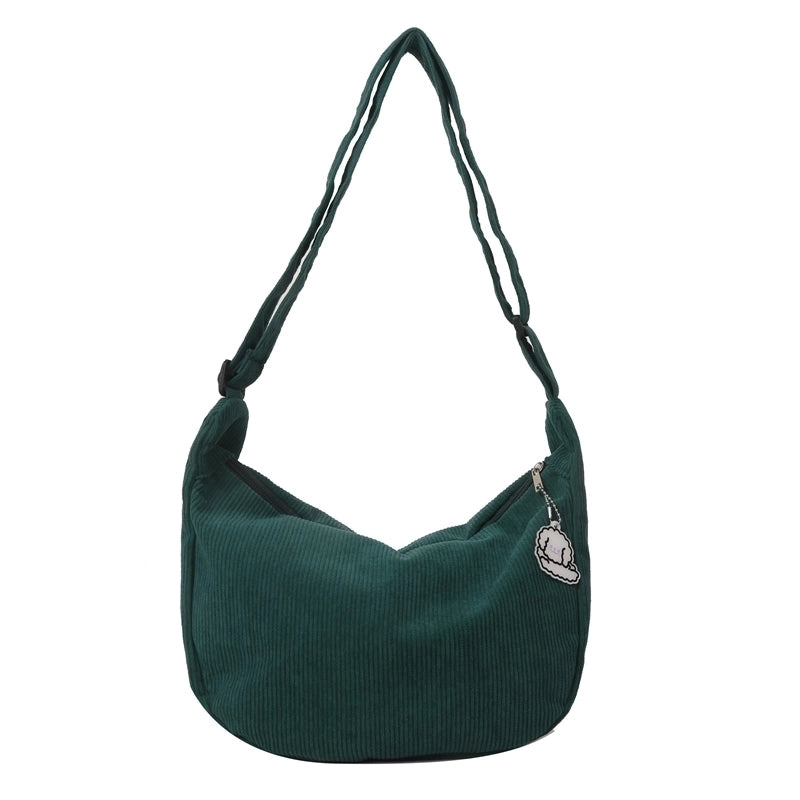 Women's All Seasons Canvas Solid Color Vintage Style Square Zipper Shoulder Bag