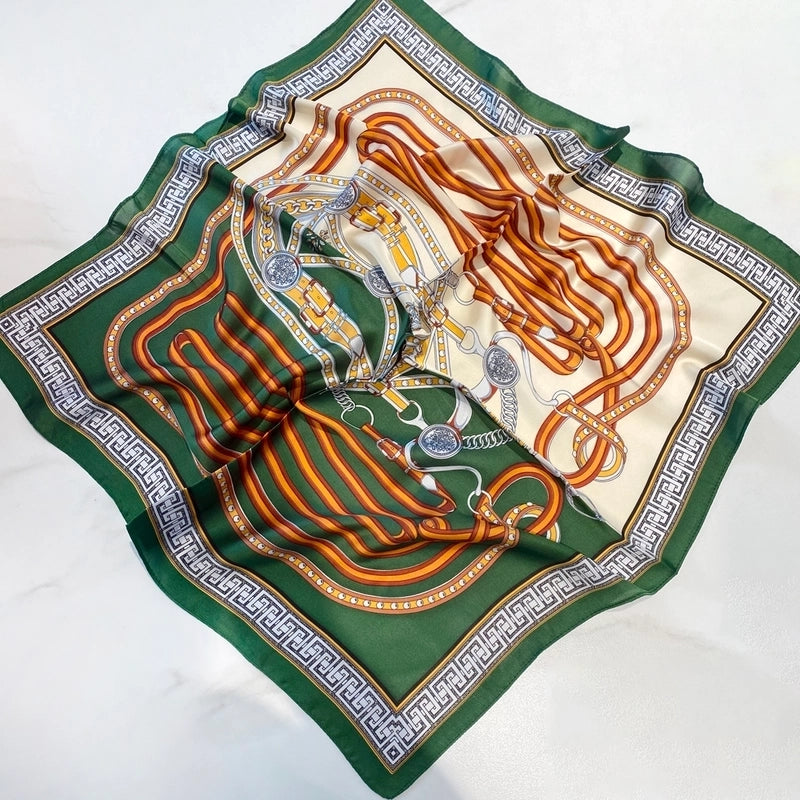 Women's Ig Style Minimalist Flower Satin Printing Silk Scarf
