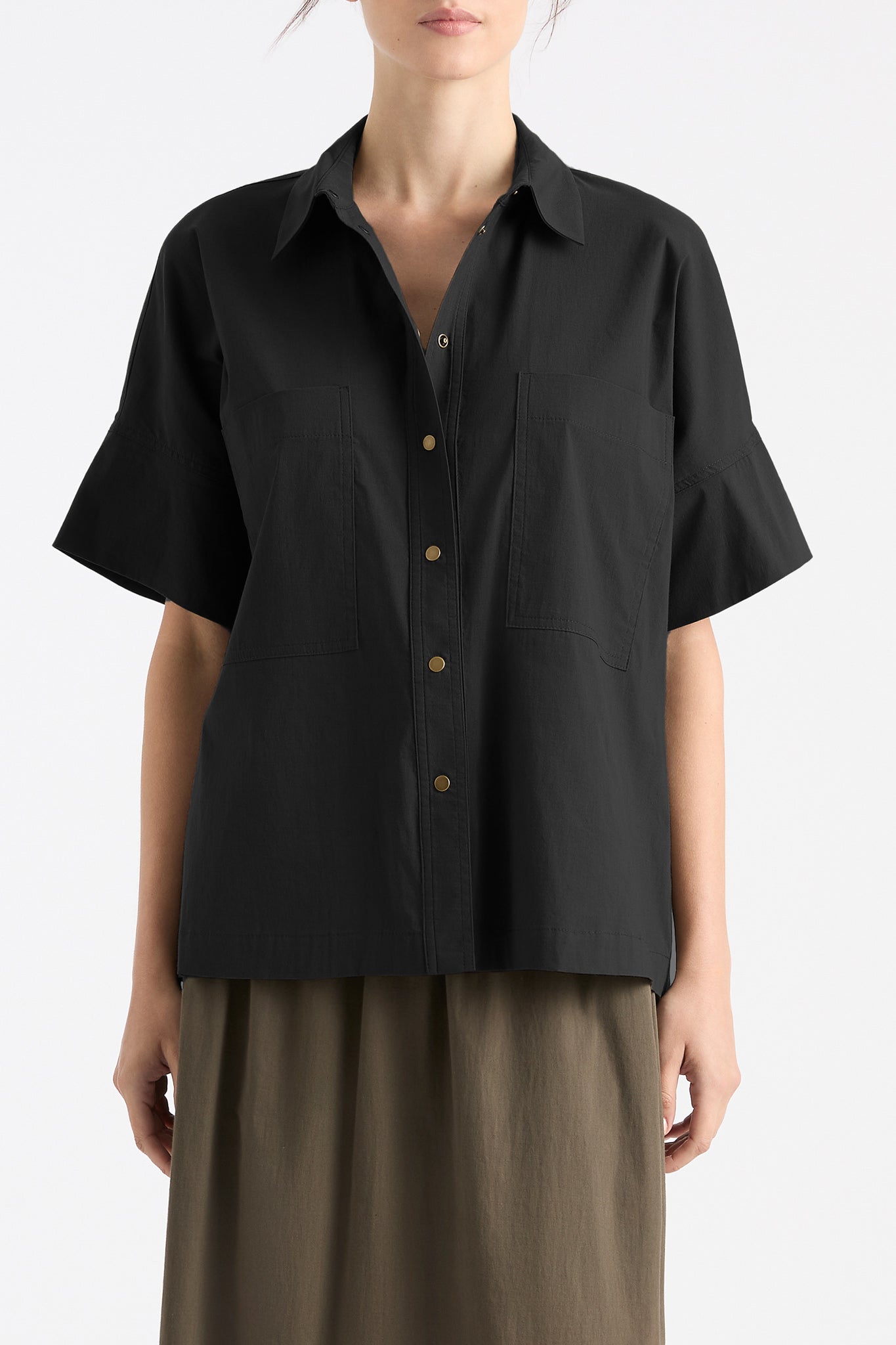 Mela Purdie Stud Shell Shirt Microprene