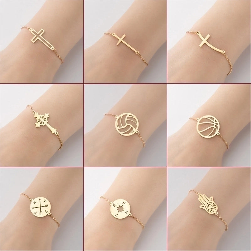 Minimalist Geometric Titanium Steel Bracelets Plating No Inlaid Stainless Steel Bracelets