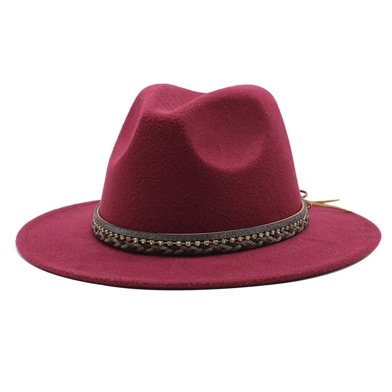 Wish Designed Minority Style Men And Women Couple Big Along Jazz Hat Wool Top Hat