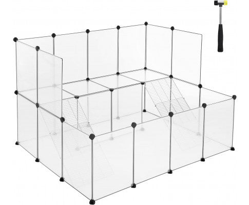 Guinea Pig Playpen with Dense Ramp White