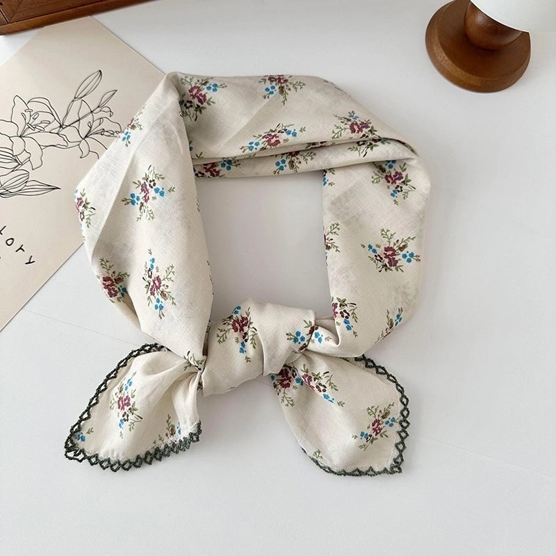 Women's Elegant Sweet Printing Cotton And Linen Silk Scarf