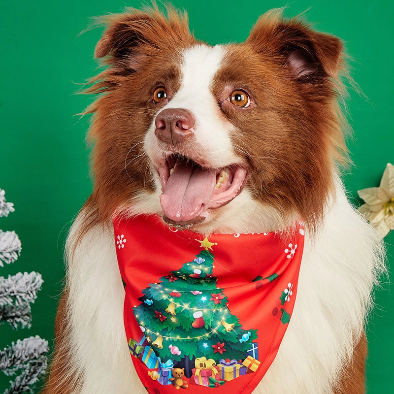 Minimalist Polyester Christmas Christmas Tree Santa Claus Pet Saliva Towel