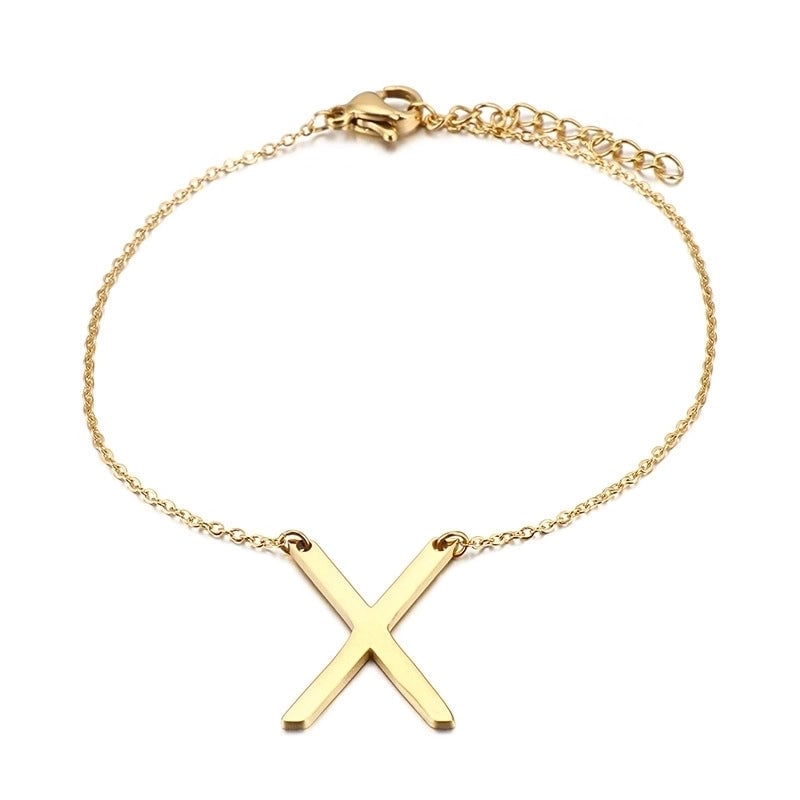 Fashion Letter Titanium Steel 18K Gold Plated Bracelets In Bulk