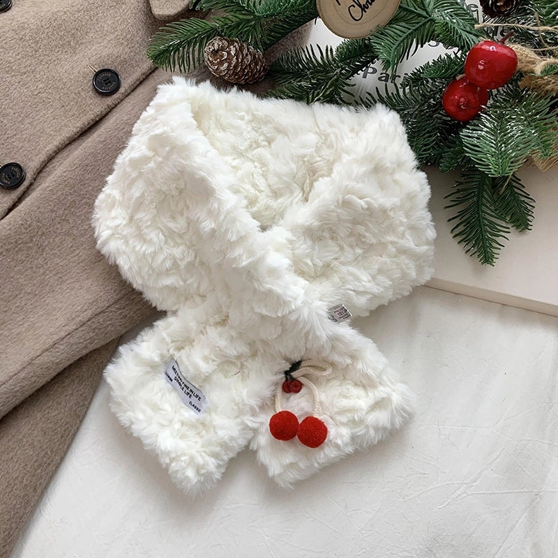 Women's Sweet Cherry Flower Polyester Scarf