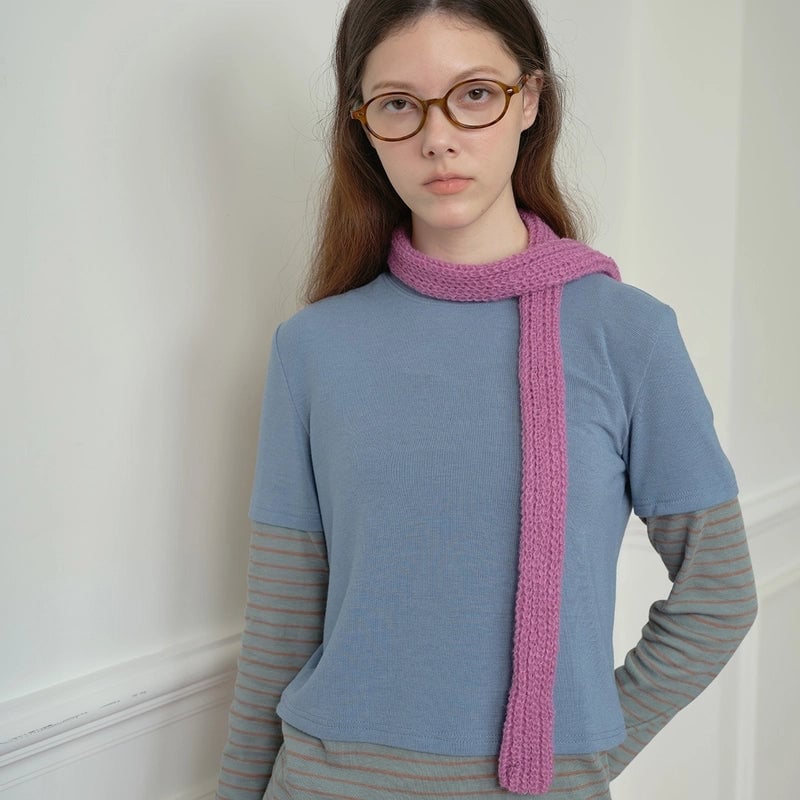 Women's Minimalist Streetwear Solid Color Acrylic Knit Scarf