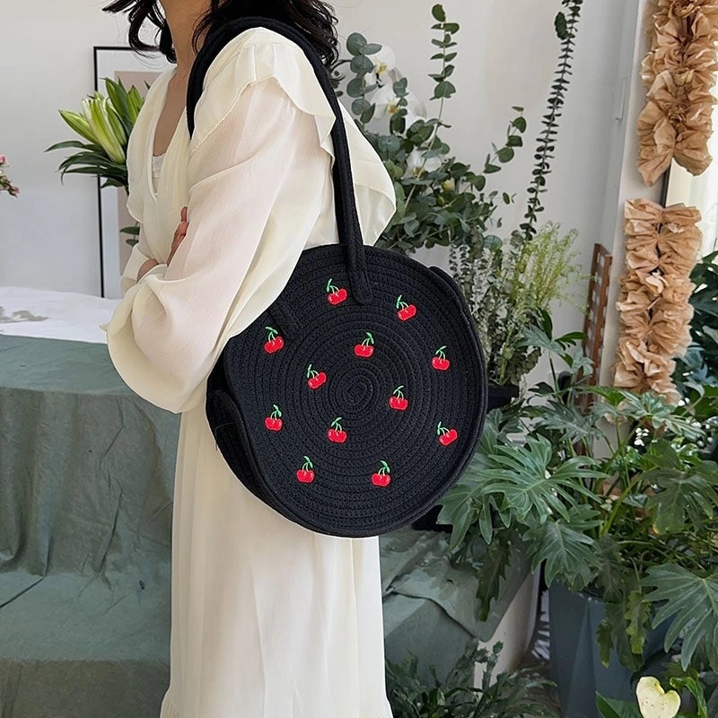 Women's All Seasons Special Material Straw Basic Shoulder Bag