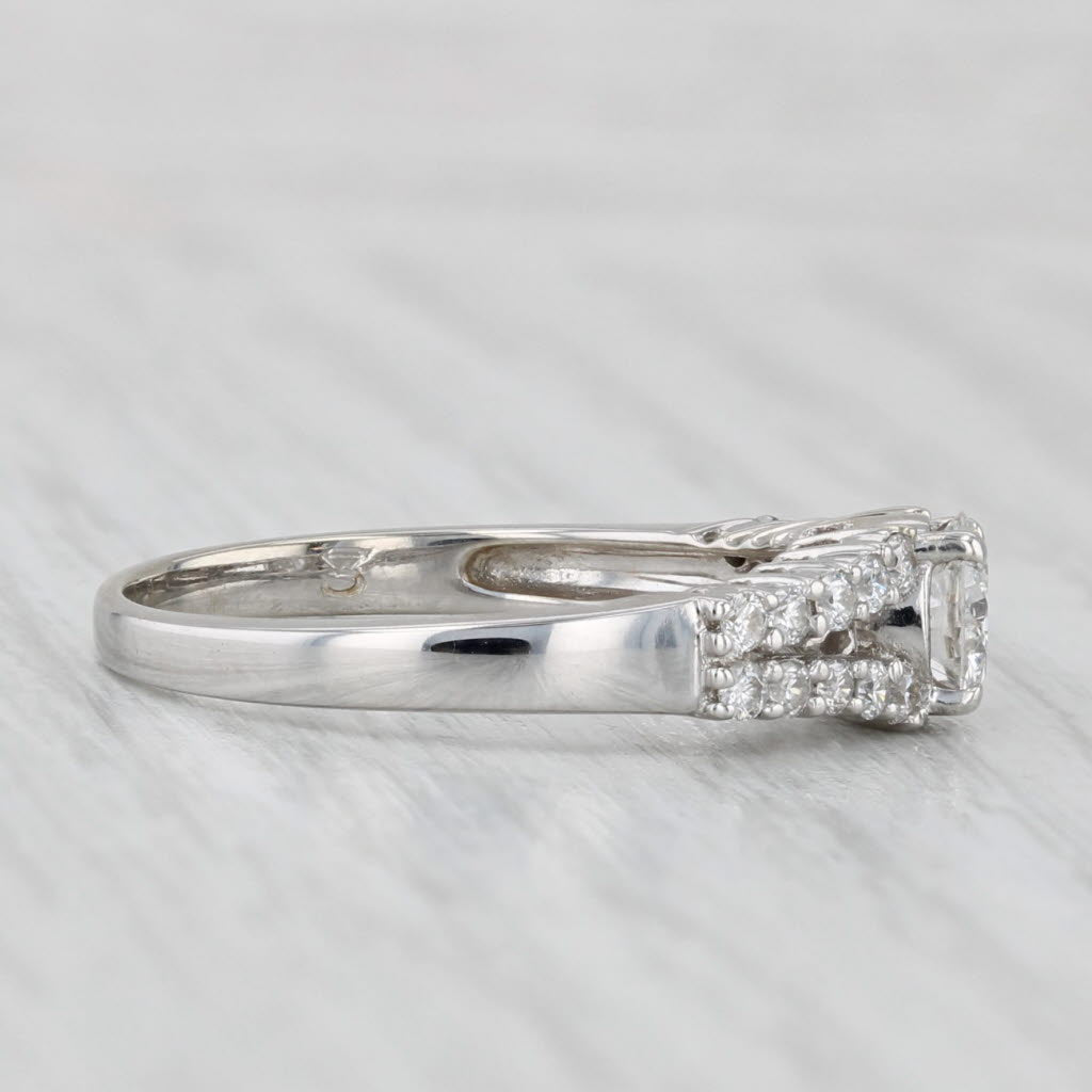 0.78ctw Round Diamond Engagement Ring 18k White Gold Size 6.5