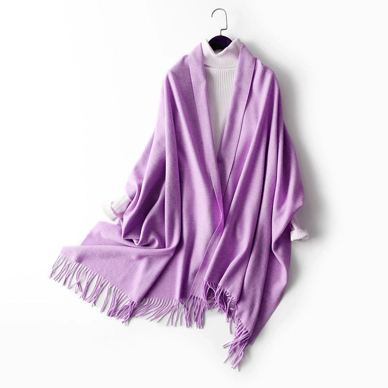 Women's Fashion Solid Color Artificial Wool Polyester Winter Scarves