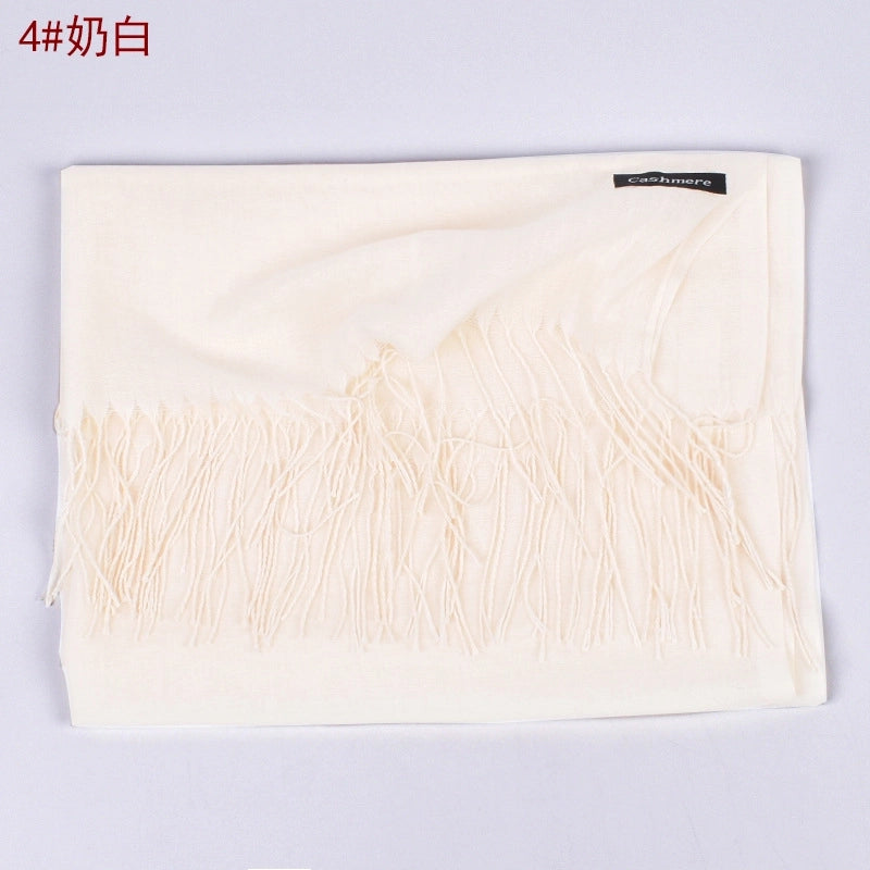 Women's Fashion Tassel Solid Color Imitation Cashmere Winter Scarves