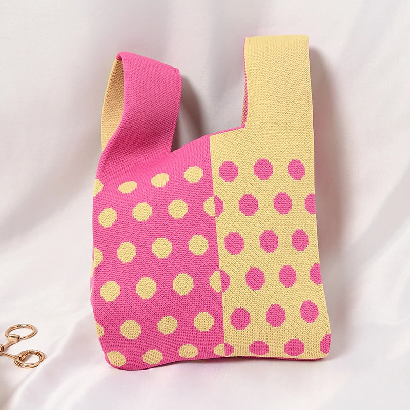 Women's Small Polyester Geometric Streetwear Open Tote Bag