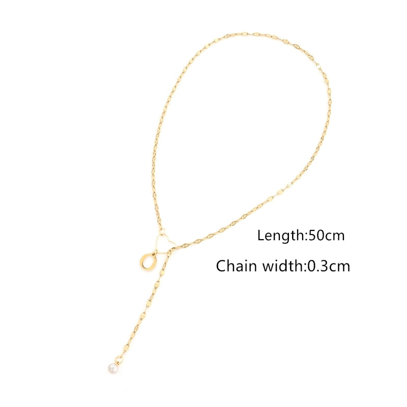 Elegant Minimalist Classic Style Letter Heart Shape 201 Stainless Steel 304 Stainless Steel Artificial Pearl Stainless Steel Necklaces