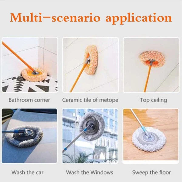 360° Rotatable Adjustable Cleaning Mop. Extendable Wall Cleaning Mop For Bathroom Floor Wall Bed Bottom