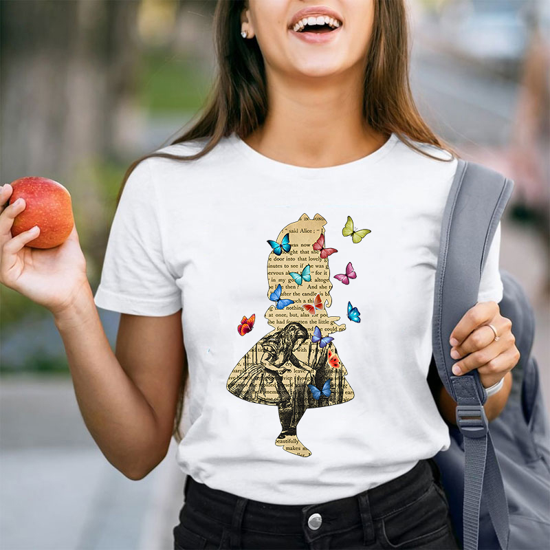 Vintage Wonderland Butterfly Teacher T-Shirt