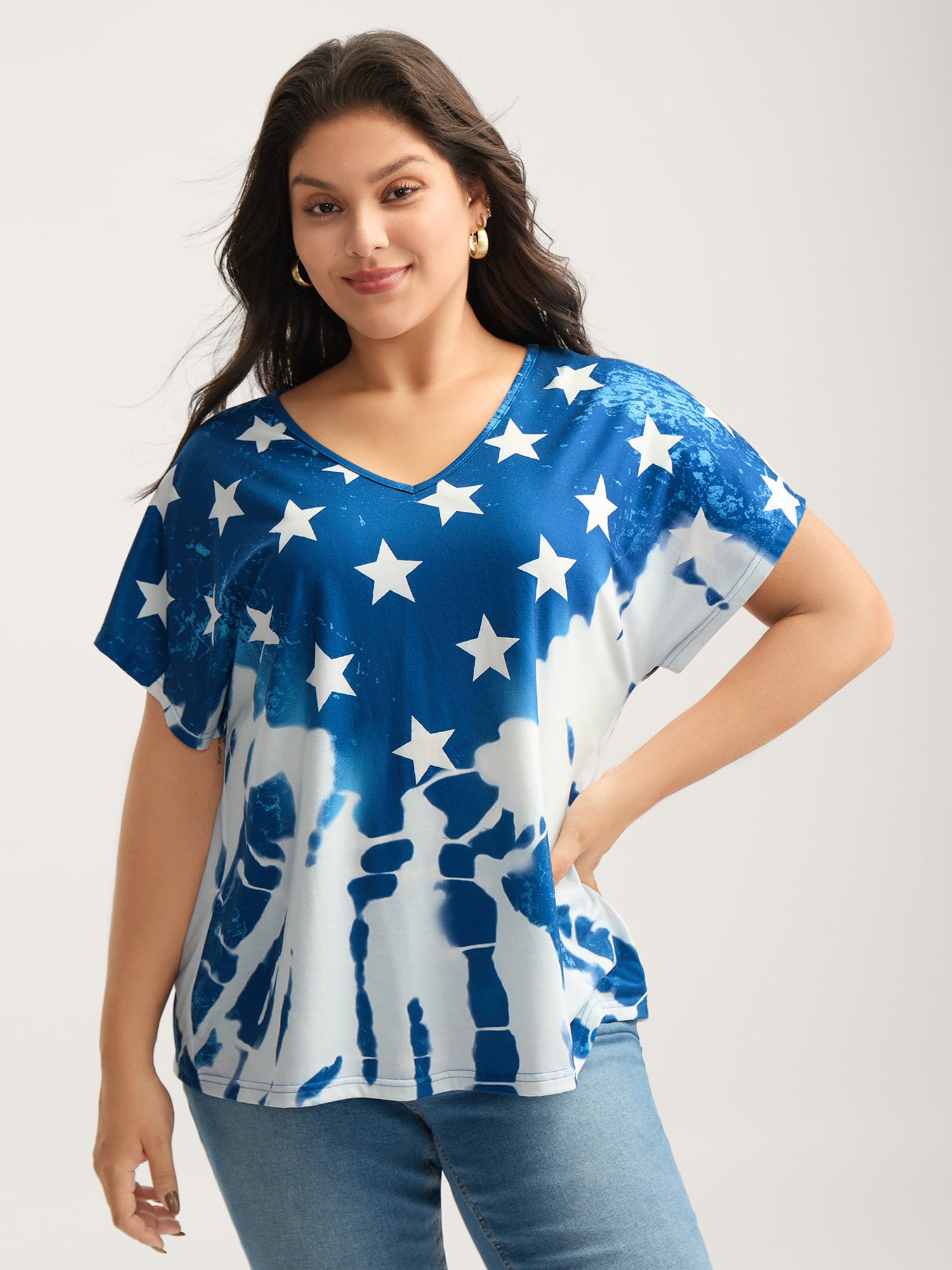 Tie-Dye Star Print T-Shirt