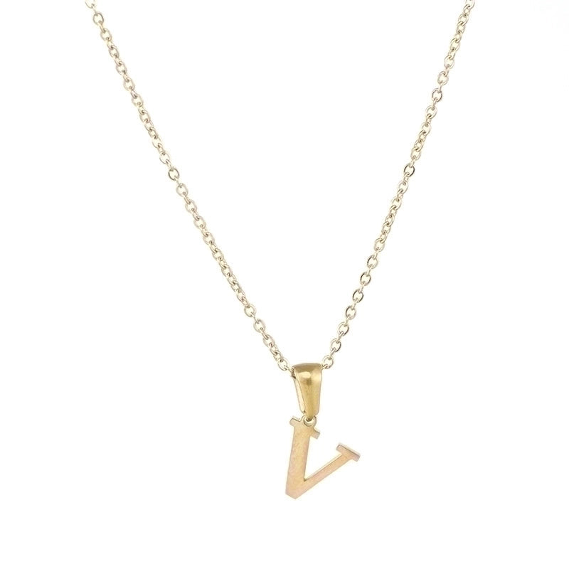 Minimalist Letter Stainless Steel Necklace 1 Piece