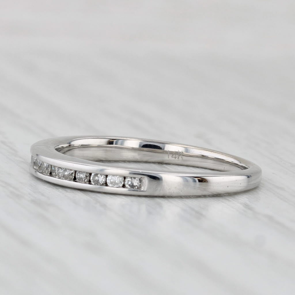 0.23ctw Diamond Wedding Band 14k White Gold Size 6.75 Stackable Ring