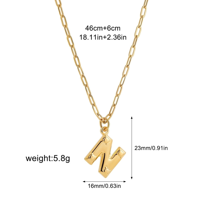 Preppy Style Solid Color Shiny Letter 304 Stainless Steel Pendant Necklace