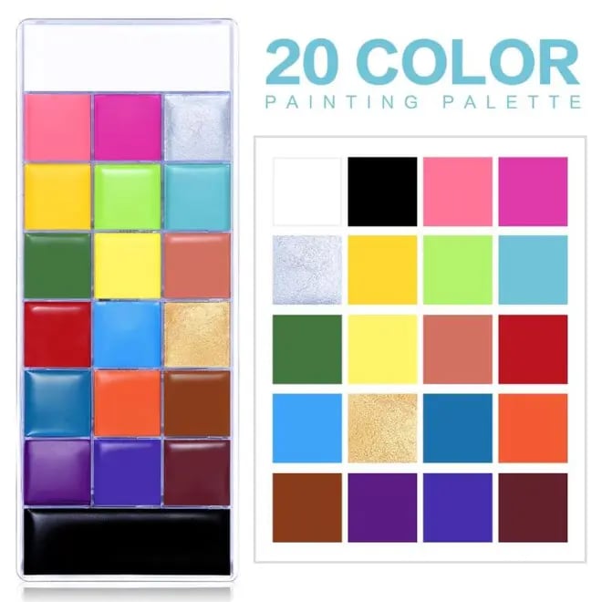 👻2024 Face Body Paint Oil Palette.🎃Halloween.performance.cosplay