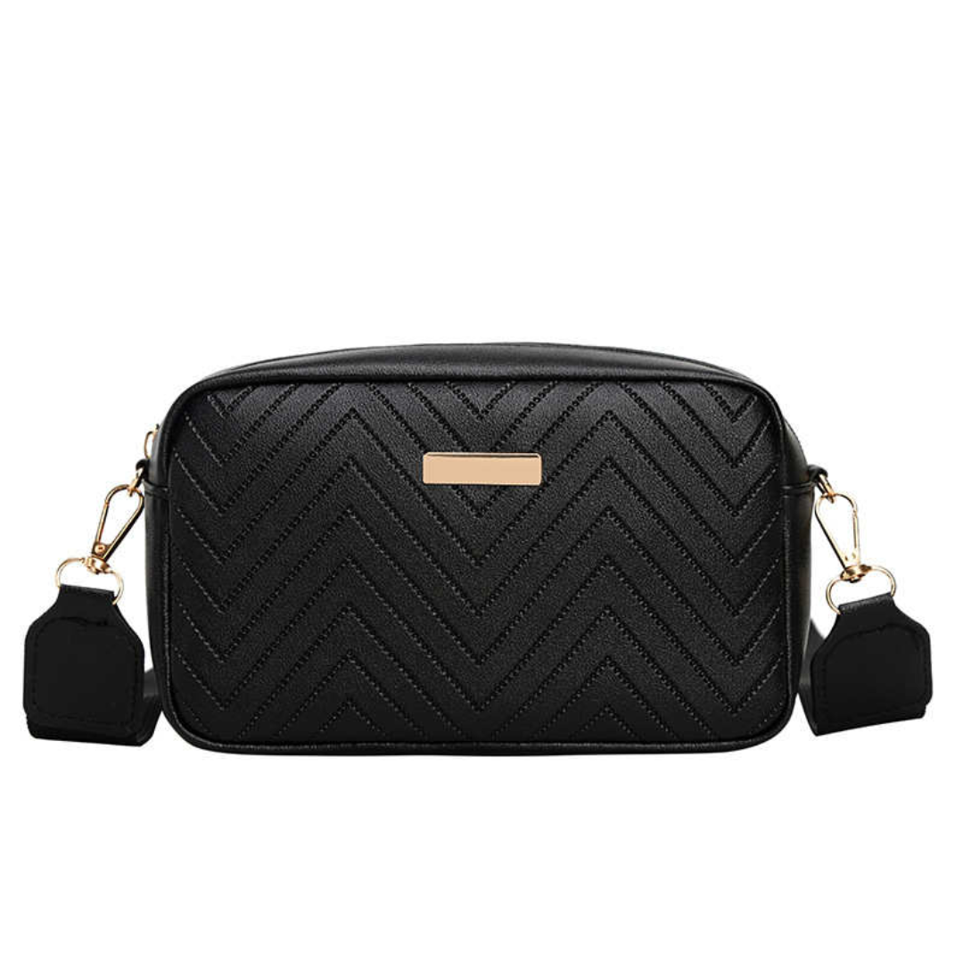 Wave Pattern Embroidered  Camera Crossbody Bag