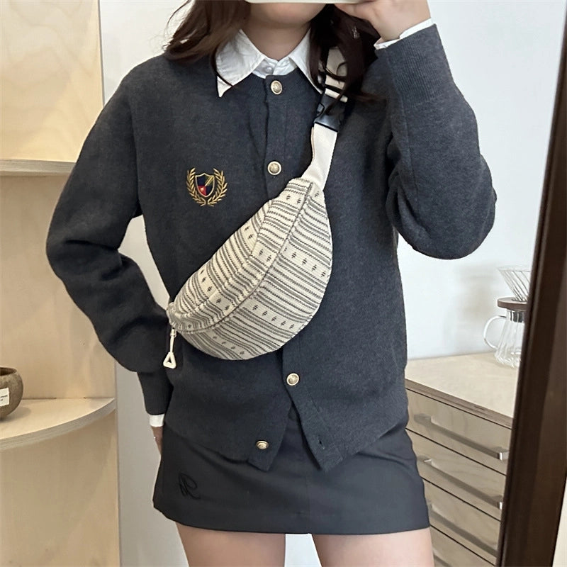 Women's Printing Vintage Style Classic Style Dumpling Shape Zipper Crossbody Bag Fanny Pack
