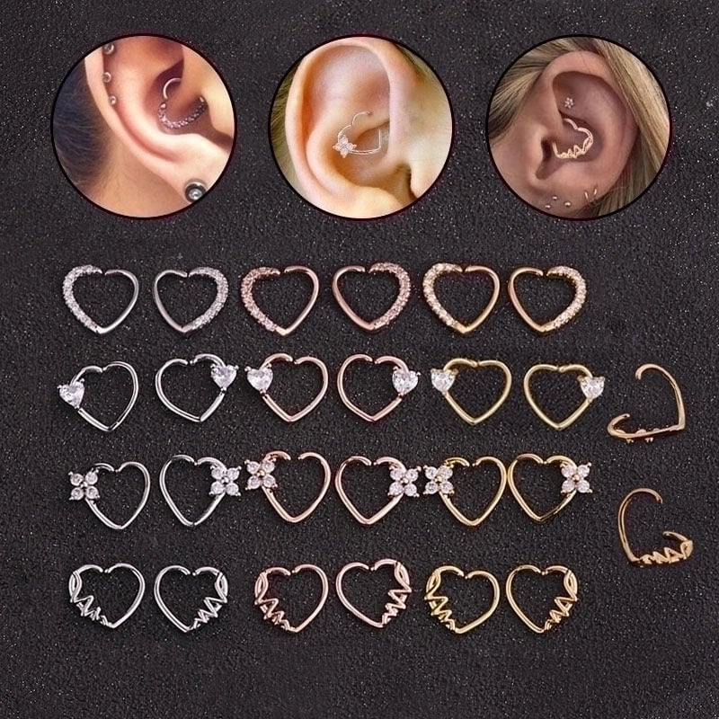 Fashion Heart Diamond Copper Copper Earrings