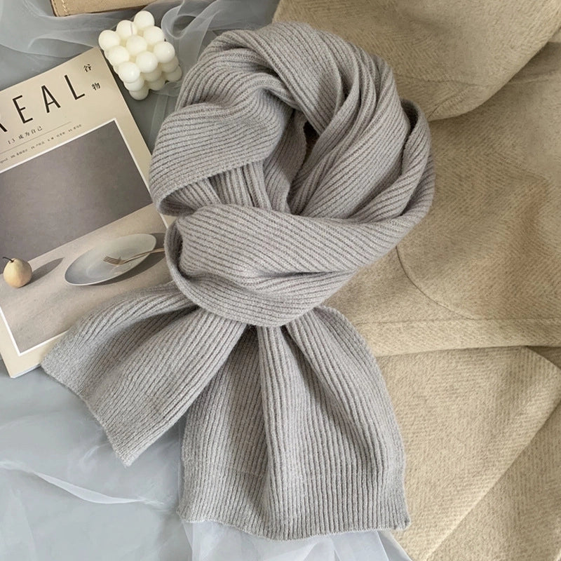 New Scarf Women's Winter Soft Warm Knitted Thickened Instagram Style Fashionable Scarf For Students
