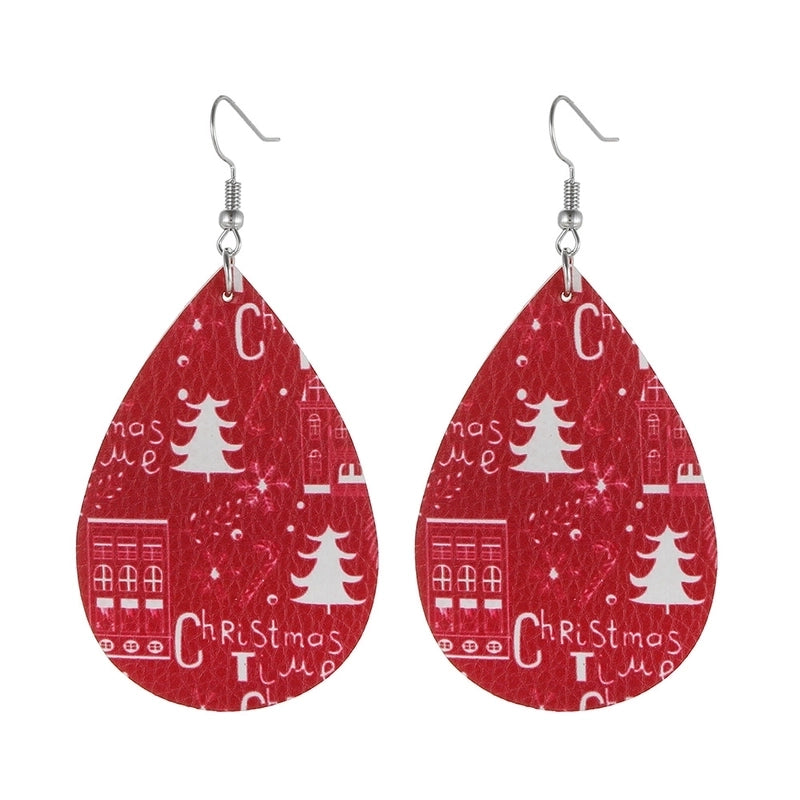 Fashion Water Droplets Pu Leather Handmade Women's Drop Earrings 1 Pair