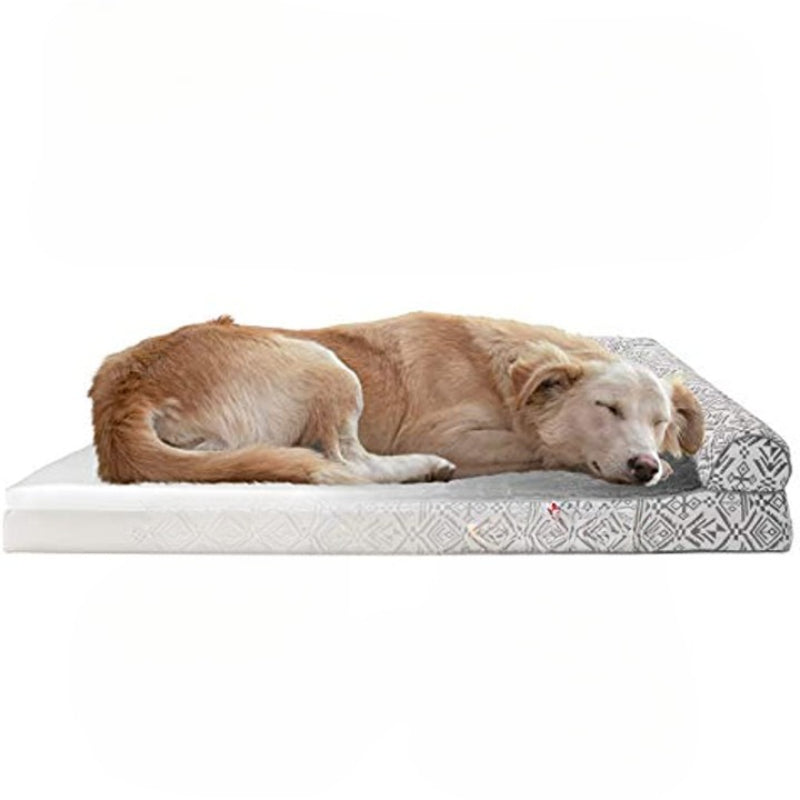 Pet Bed for Dogs and Cats - Plush and Southwest Kilim Decor Sofa-Style Cooling Gel Foam Dog Bed