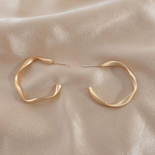 Matte Twisted Hoop Earrings