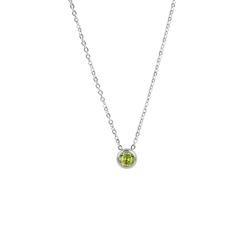 1 Piece Lady Round Stainless Steel Titanium Steel 18k Gold Plated Zircon Pendant Necklace
