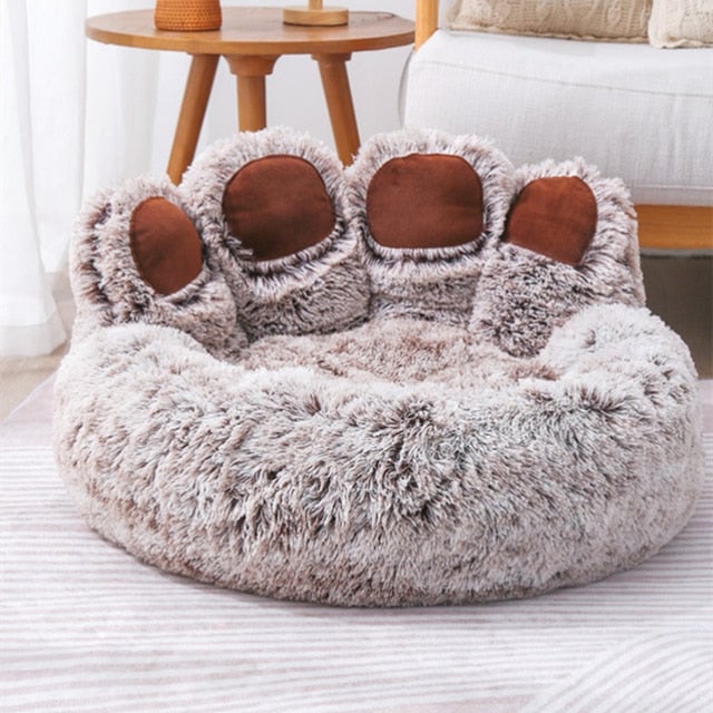 Plush Bear Paw Pet Bed
