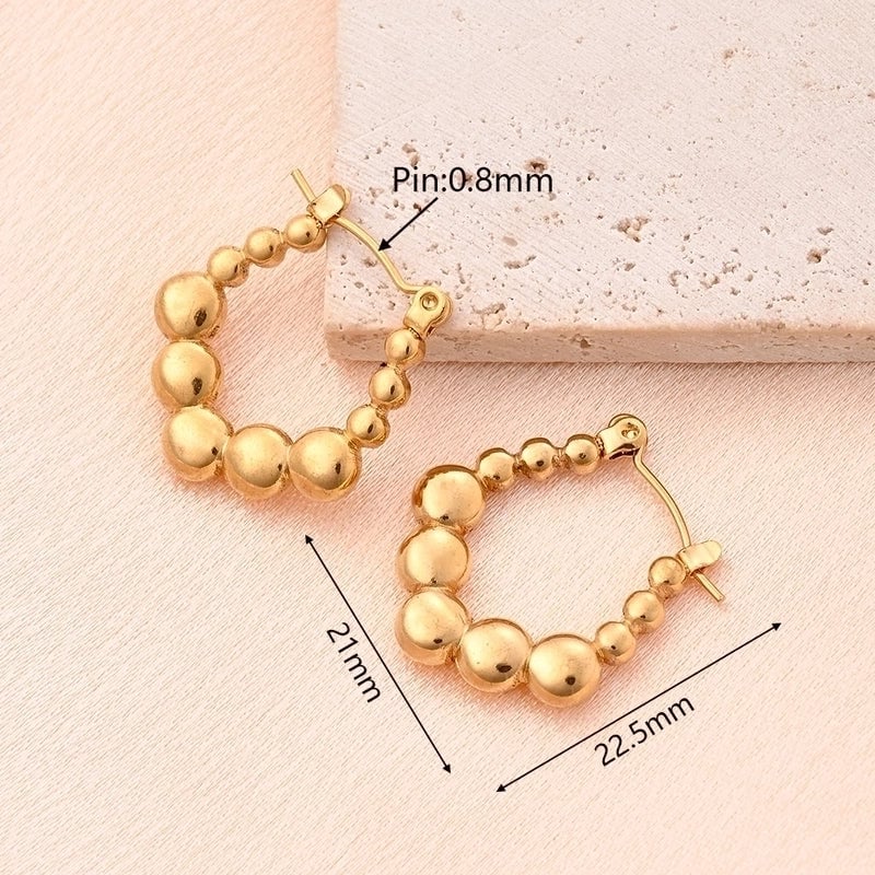 1 Pair/Package Casual Vintage Style Minimalist Geometric Heart Shape Solid Color Irregular Polishing Plating 304 Stainless Steel 18K Gold Plated Earrings