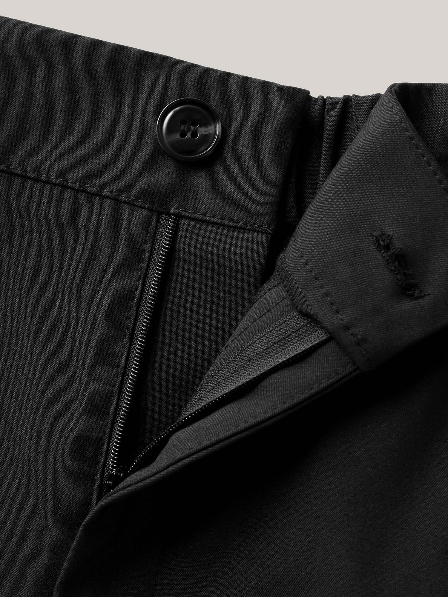 Rolled Hem Straight-Leg Solid Pants