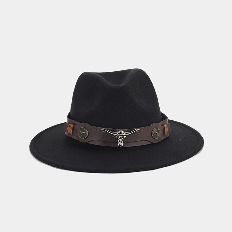 Women's Elegant Basic Solid Color Big Eaves Fedora Hat