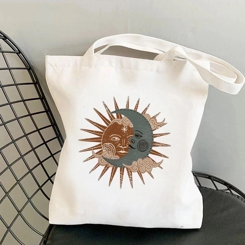 Women's Minimalist Sun Moon Shopping Bags