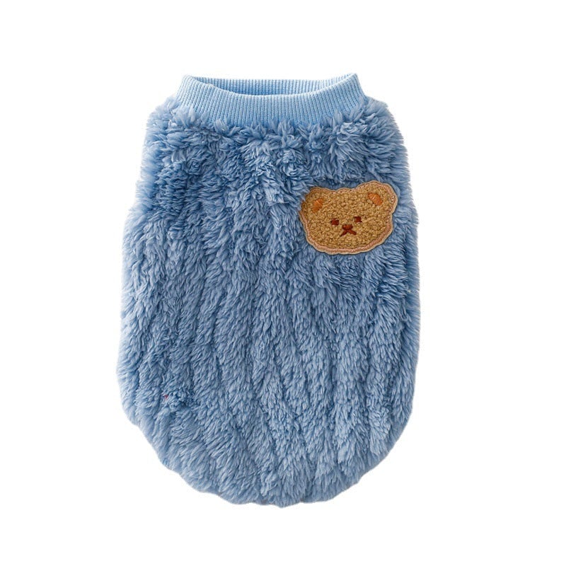 Warm Fleece Bear Printed Dog Cat Vest